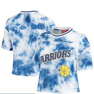 NWT Golden State Warriors Tie-Dye Cropped T-Shirt Size Med